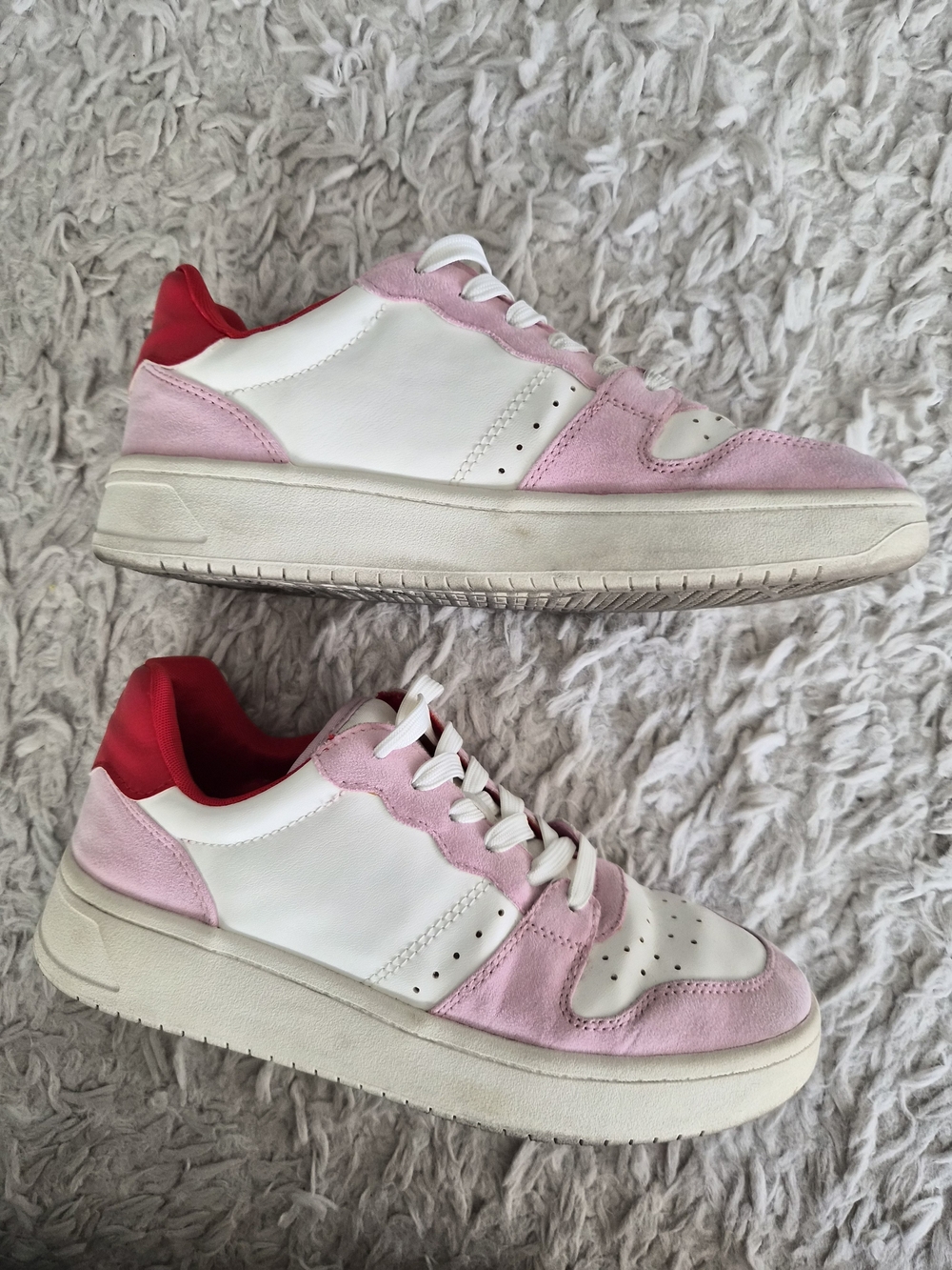H&M Pink and White Colorblock Sneakers Size 5.5 - Picture 5 of 16